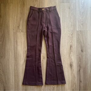 Urban Outfitters Cropped Flare Ponte Pants – Women’s XS – Burgundy Brown Retro